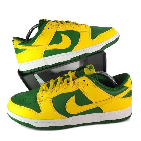 Nike Dunk Low 'Reverse Brazil' Classic 2-Tone Sneakers DV0833-300 Men's 10.5 - Picture 1 of 13